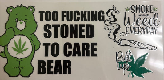 Cup wraps uvdtf green carebear to stone to care