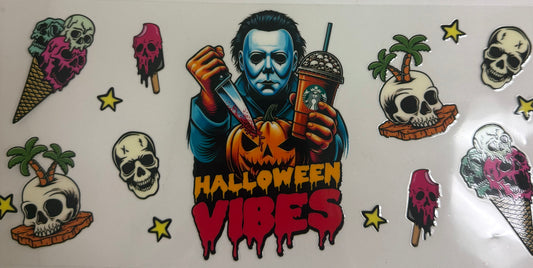 Cup wraps uvdtf Micheal Myers Halloween vibes with Starbucks coffee