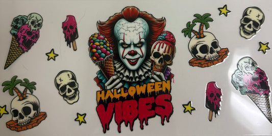 Cup wraps uvdtf Clown Halloween vibes