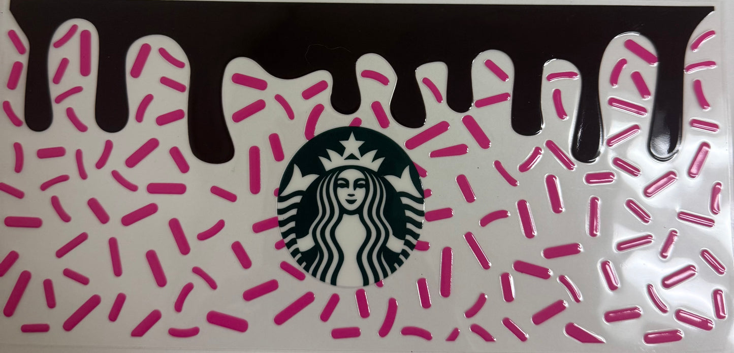 Cup wraps uvdtf Starbucks drip with sprinkles