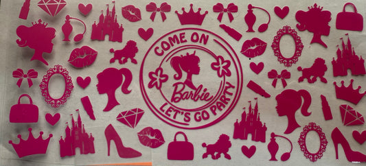 Cup wrap dtf Barbie