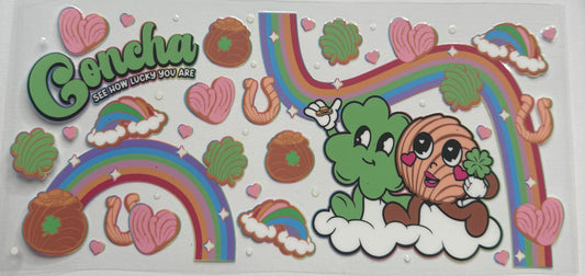 Cup wraps uvdtf concha with rainbow