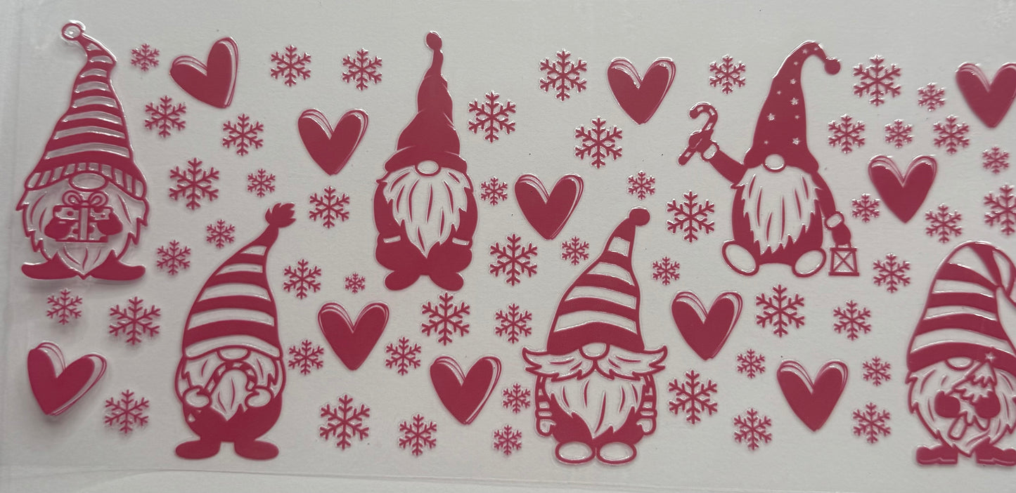 Cup wraps uvdtfpink gnomes with hearts