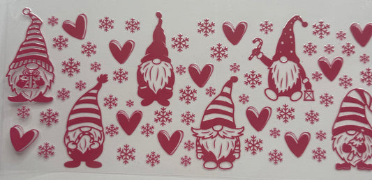 Cup wraps uvdtfpink gnomes with hearts