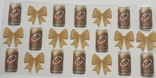Cup wraps uvdtf root beer soda with bows
