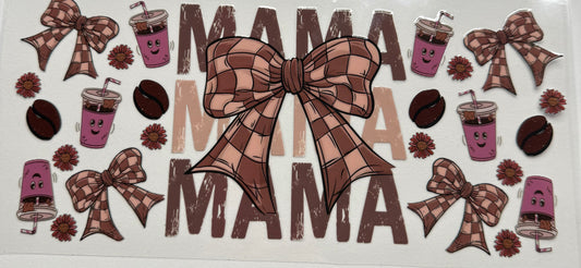 Cup wraps uvdtf brown mama with bows coffee