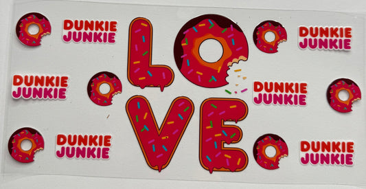 Cup wraps uvdtf Dunkin’ Donuts love with pink donut