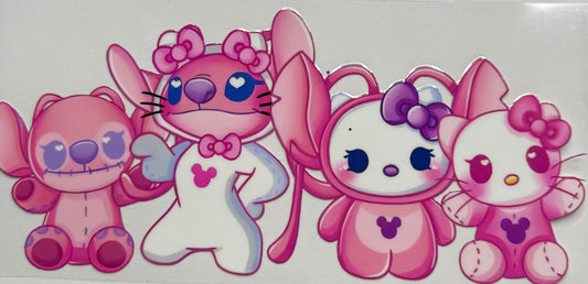 Cup wraps uvdtf hello kitty and stitch all pink