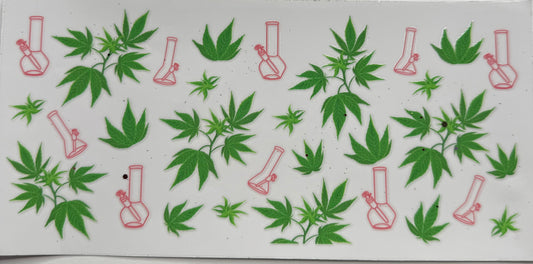 Cup wraps uvdtf weed/pot with bowls  pot leaf