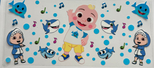 Cup wraps uvdtf cocomelon with sharks