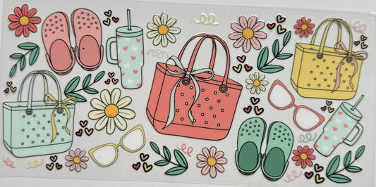 Cup wraps uvdtf girly girl stuff  bogg bag crocs tumblers floral