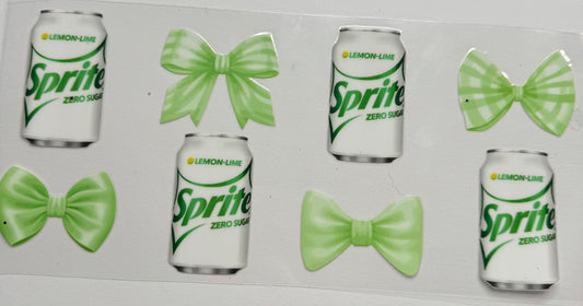 Cup wraps uvdtf sprite lemon zero soda with green bows