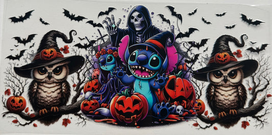 Cup wraps uvdtf stitch Halloween with owls