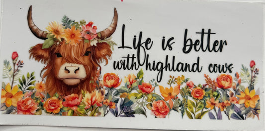 Cup wraps uvdtf life is better with highland cows