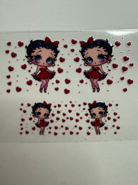 Uvdtf wraps Mini Stanley Betty boop red hearts