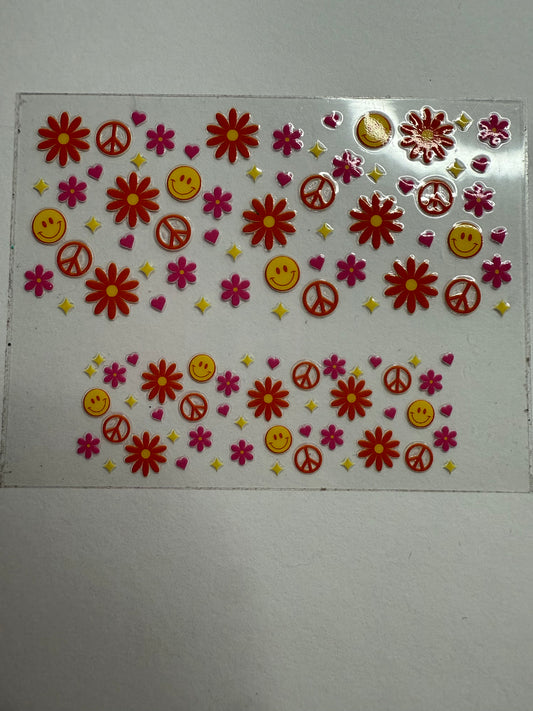 Uvdtf wraps Mini Stanley peace sign and floral