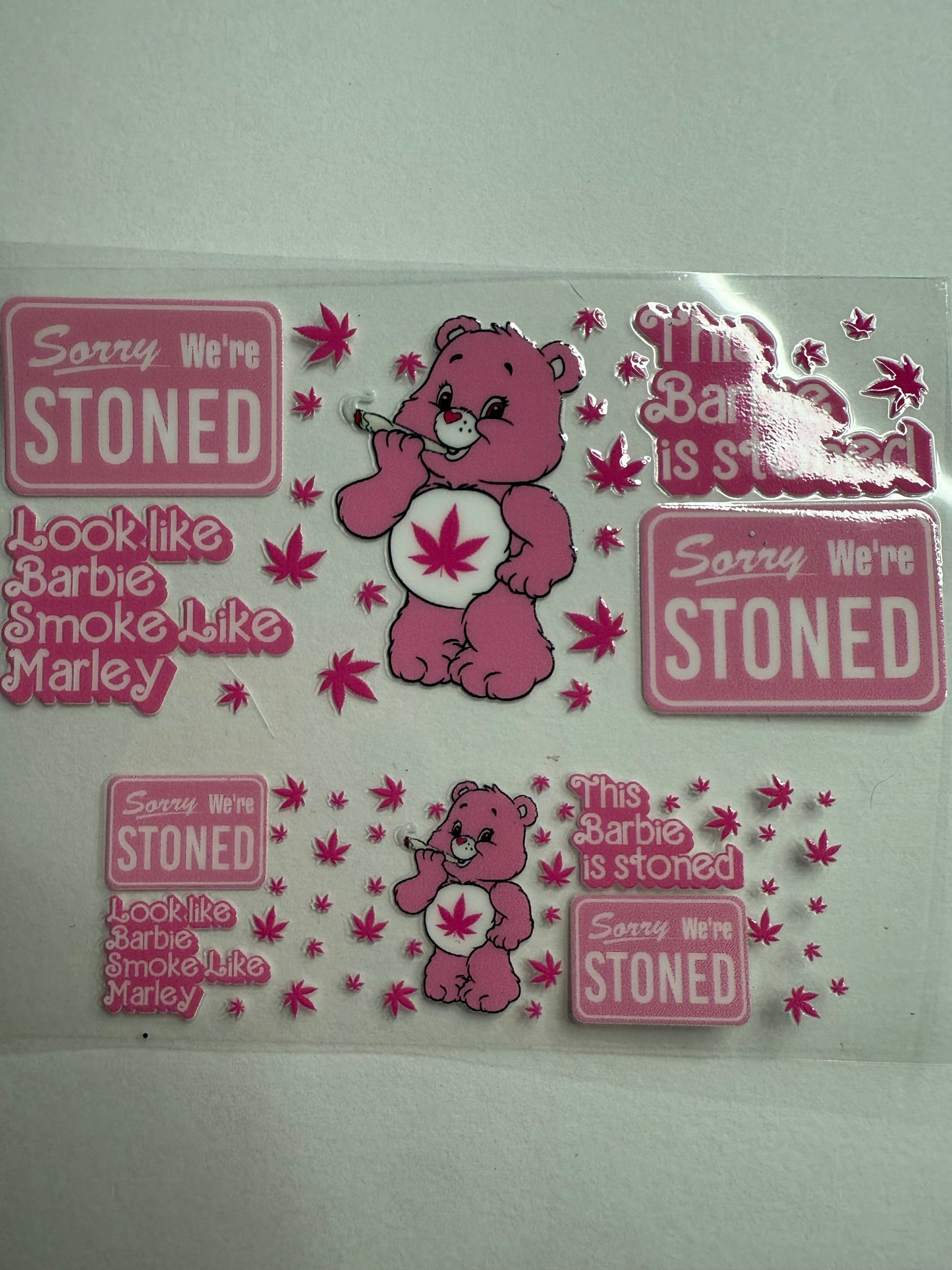 Uvdtf wraps Mini Stanley pink care bear stoned