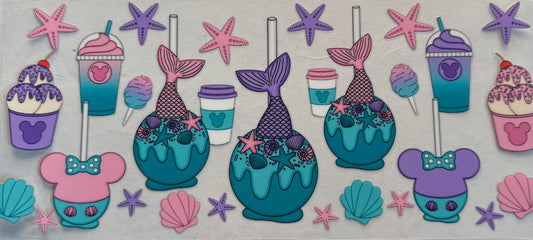 Cup wraps dtf Disney mermaid
