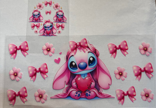 Cup wraps dtf Stitch with matching top