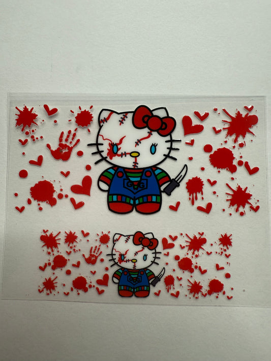 Uvdtf wraps Mini Stanley Halloween hello kitty blood hands and drip