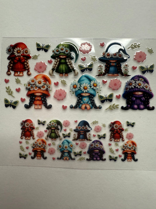 Uvdtf wraps Mini Stanley gnomes with floral