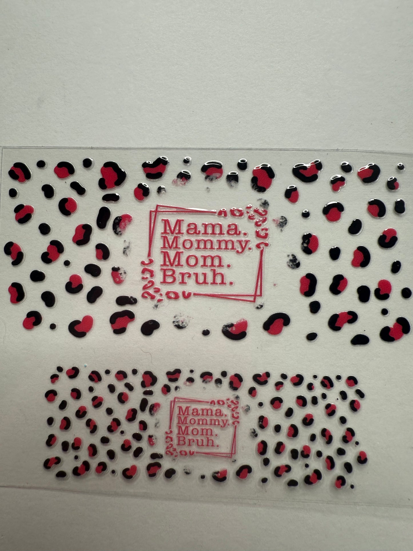 Uvdtf wraps Mini Stanley leopard print mama mommy mom bruh