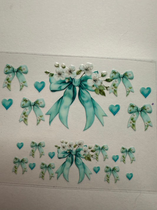 Uvdtf wraps Mini Stanley blue bow with floral