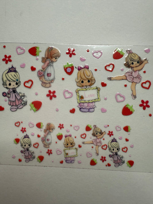 Uvdtf wraps Mini Stanley precious moments with hearts