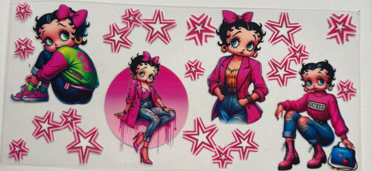 Cup wraps uvdtf stars Betty boop pink