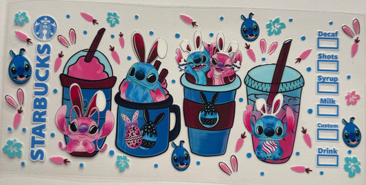 Cup wraps uvdtf Starbucks stitch Easter