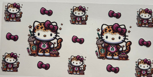 Cup wraps uvdtf leopard print Starbucks hello kitty bow