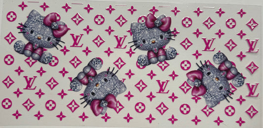 Cup wraps uvdtf pink rhinestone hello kitty lv