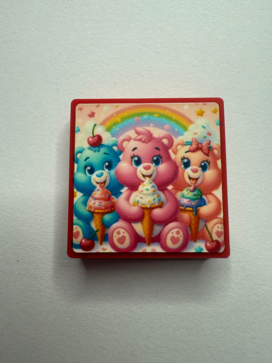 Focals 2d square glow in dark carebears