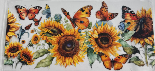 uvdtf  transfer wrap Sunflower orange butterfly