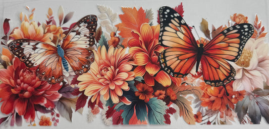 uvdtf  transfer wrap Flower orange butterfly
