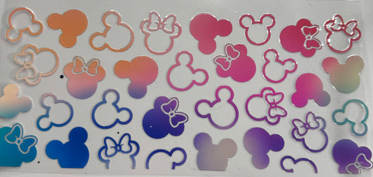 uvdtf  transfer wrap Rainbow Mickey heads