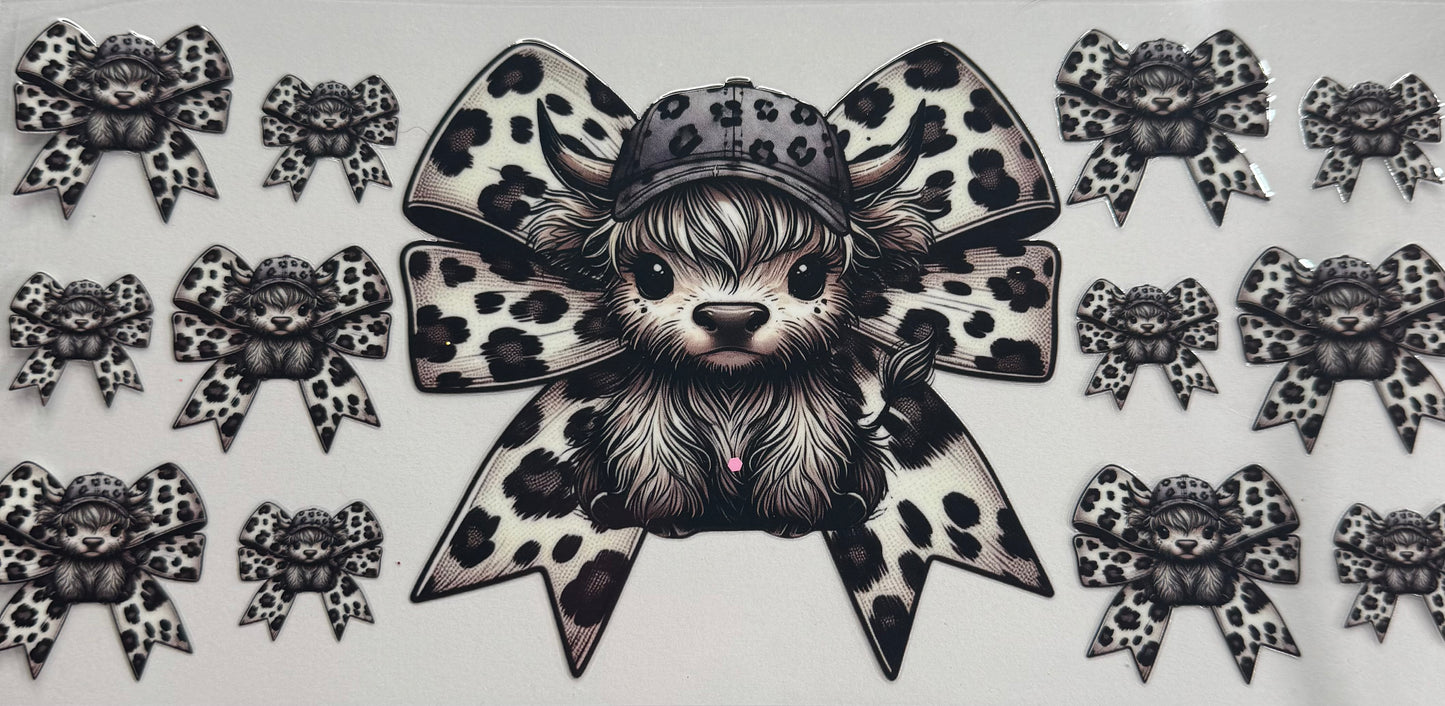 uvdtf  transfer wrap Cheetahs bow highland cow