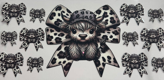 uvdtf  transfer wrap Cheetahs bow highland cow