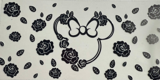 uvdtf  transfer wrap Minnie black floral