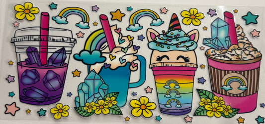 uvdtf  transfer wrap Unicorn drinks