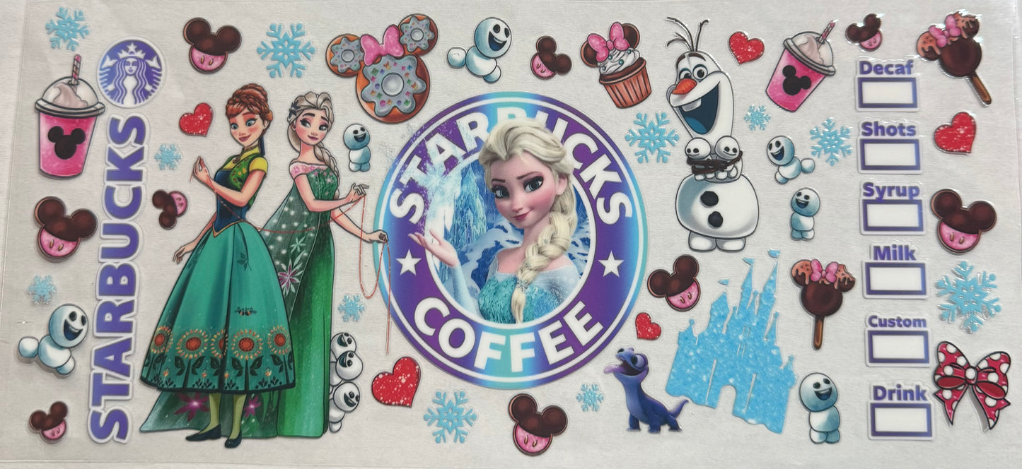 uvdtf  transfer wrap Frozen/starbucks