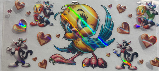 uvdtf  transfer wrap holo Looney Tunes (tweety Bird)