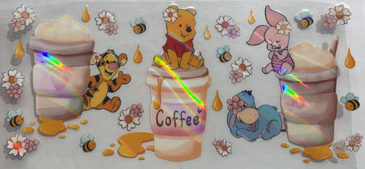 uvdtf  transfer wrap Holo coffee Winnie the Pooh