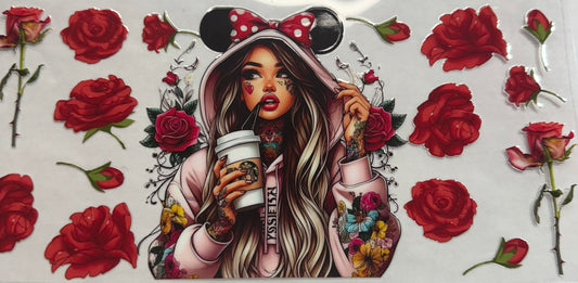 uvdtf  transfer wrap Minnie Mouse girl Starbucks coffee