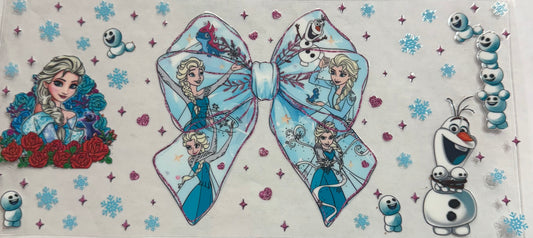 uvdtf  transfer wrap Elsa and Olaf  bow