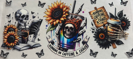 uvdtf  transfer wrap Skull coffee sunflowers