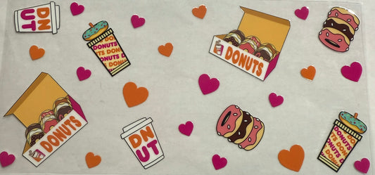 uvdtf  transfer wrap Dunkin’ Donuts with hearts