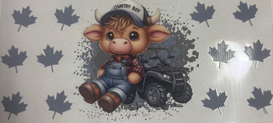 Cup wraps uvdtf highland cow country boy four wheeler