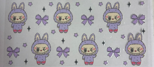 Cup wraps uvdtf purple labubu bows