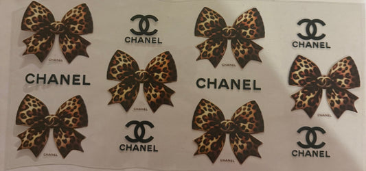 Cup wraps uvdtf leopard bows cc